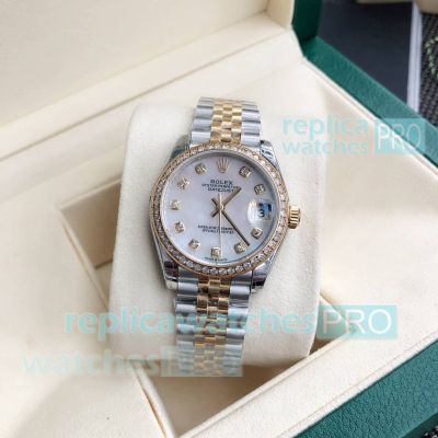 AAA Clone Swiss 2236 Rolex Datejust MOP Dial 904L Two-tone Ladies Watch 